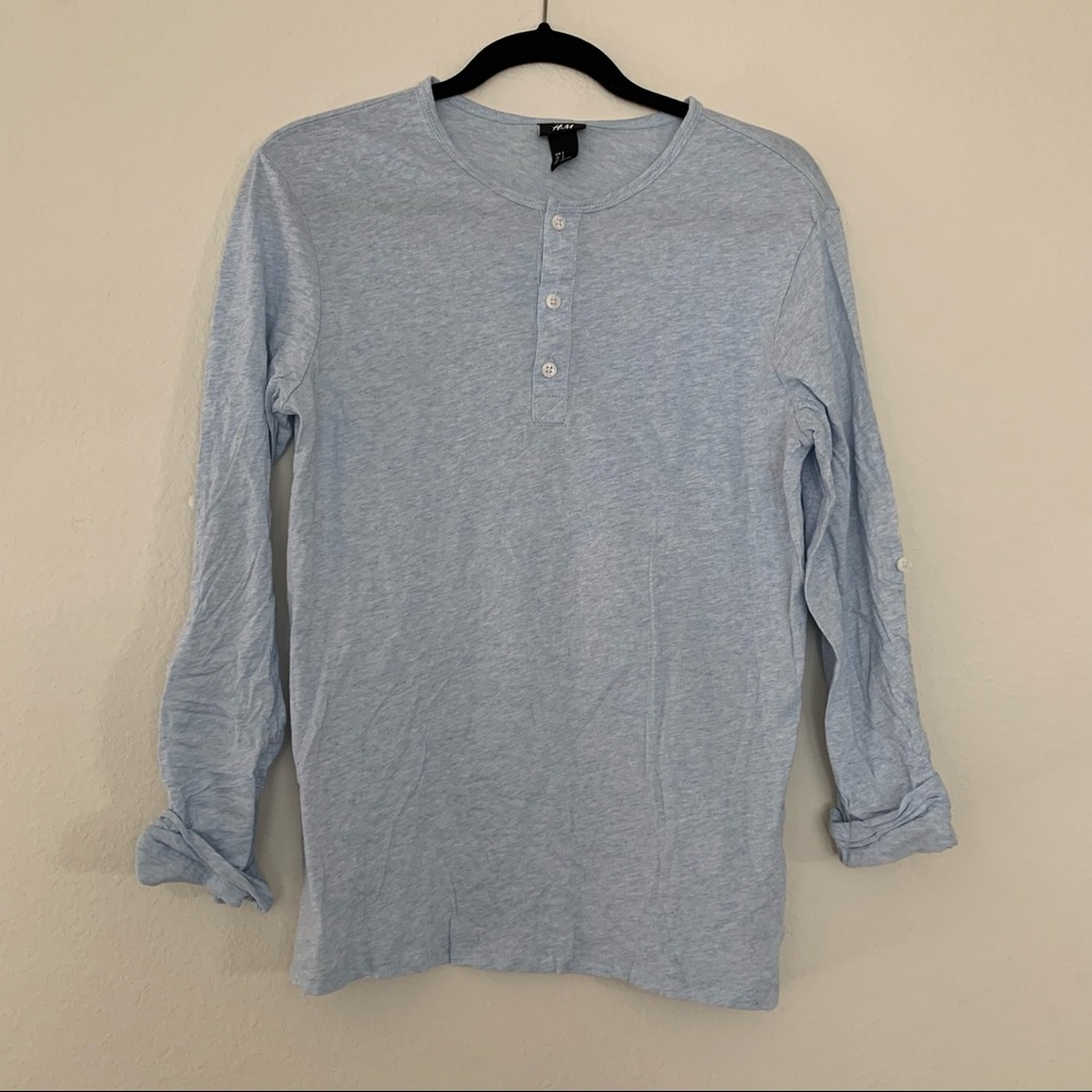 H&M Long Sleeve Henley Top sz M